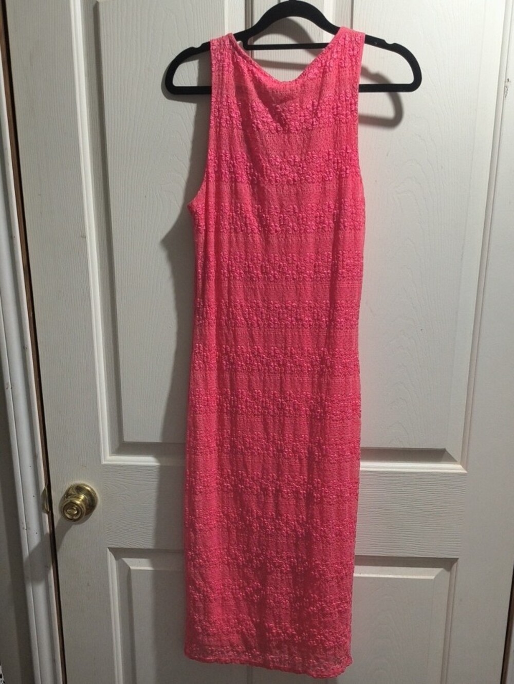 Espresso Hot Pink Sleeveless Lace Maxi Dress - Picture 3 of 5